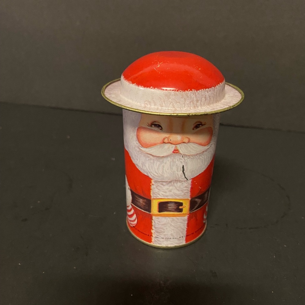 Santa Claus Tin Canister - 1986 B Shackman Co. Tin . Gift Container